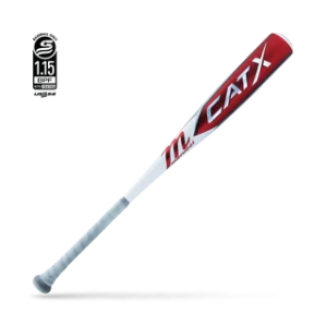 Red Marucci CatX youth baseball bat.