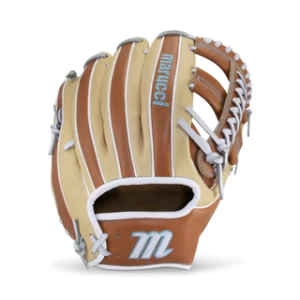 Brown and tan Marucci Acadia glove - 12 inches long