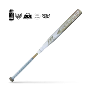 Tan and white Marucci Echo Connect baseball bat